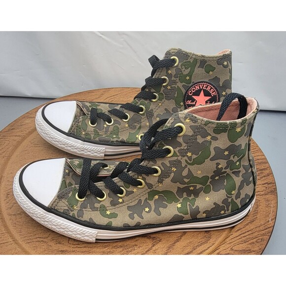 Girls’ Camo Converse Chuck Taylor Hi Tops Size 3 - Picture 6 of 14